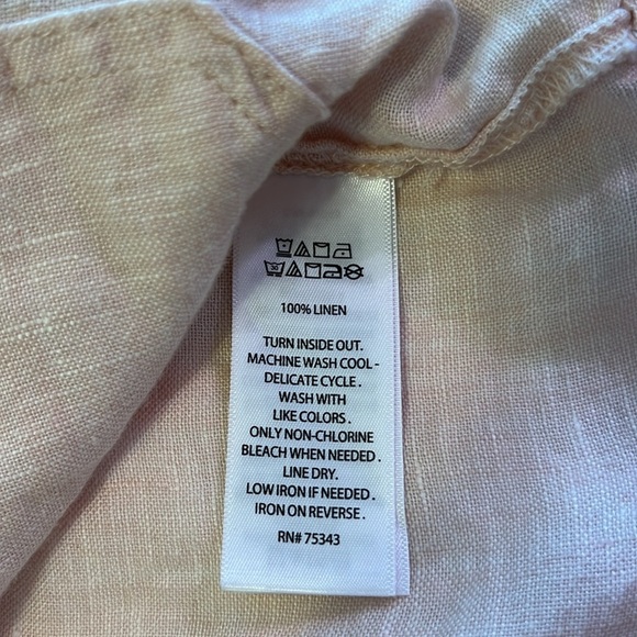 Rachel Roy 100% Linen Hooded Lightweight Jacket Pink Women's Small Snap Pockets - Picture 7 of 8